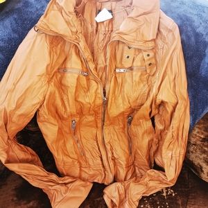 Wrinkle pleather jacket